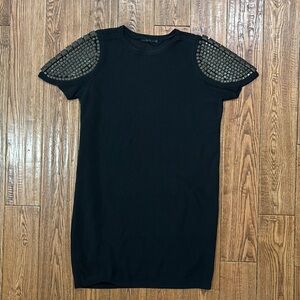 Vintage COS knit dress with embellished studded shoulders, sz S